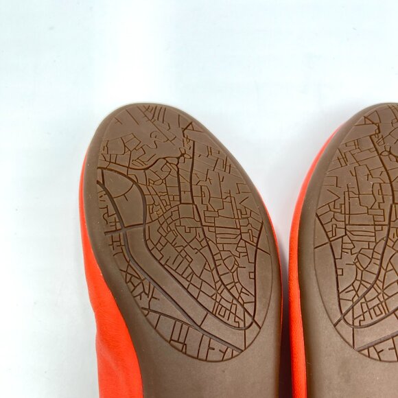 8W 8 WIDE WIDTH Clarks Rena Hop Grenadine Leather Ballet Flats Shoes - Picture 8 of 12